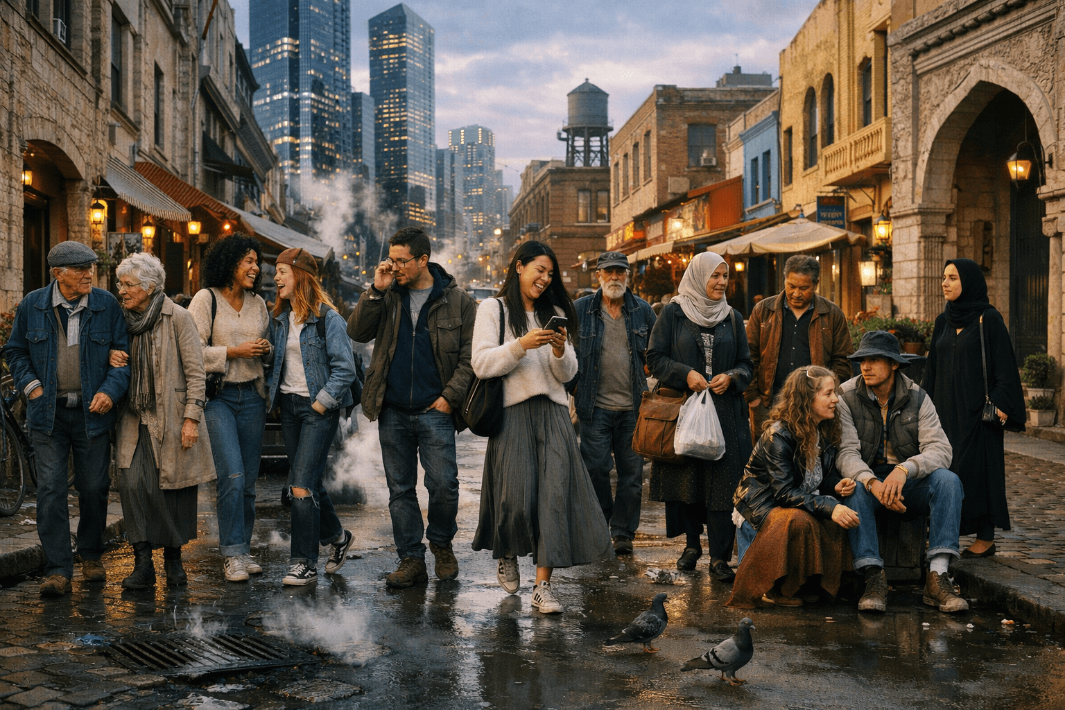 Street fashion in a global city mashup