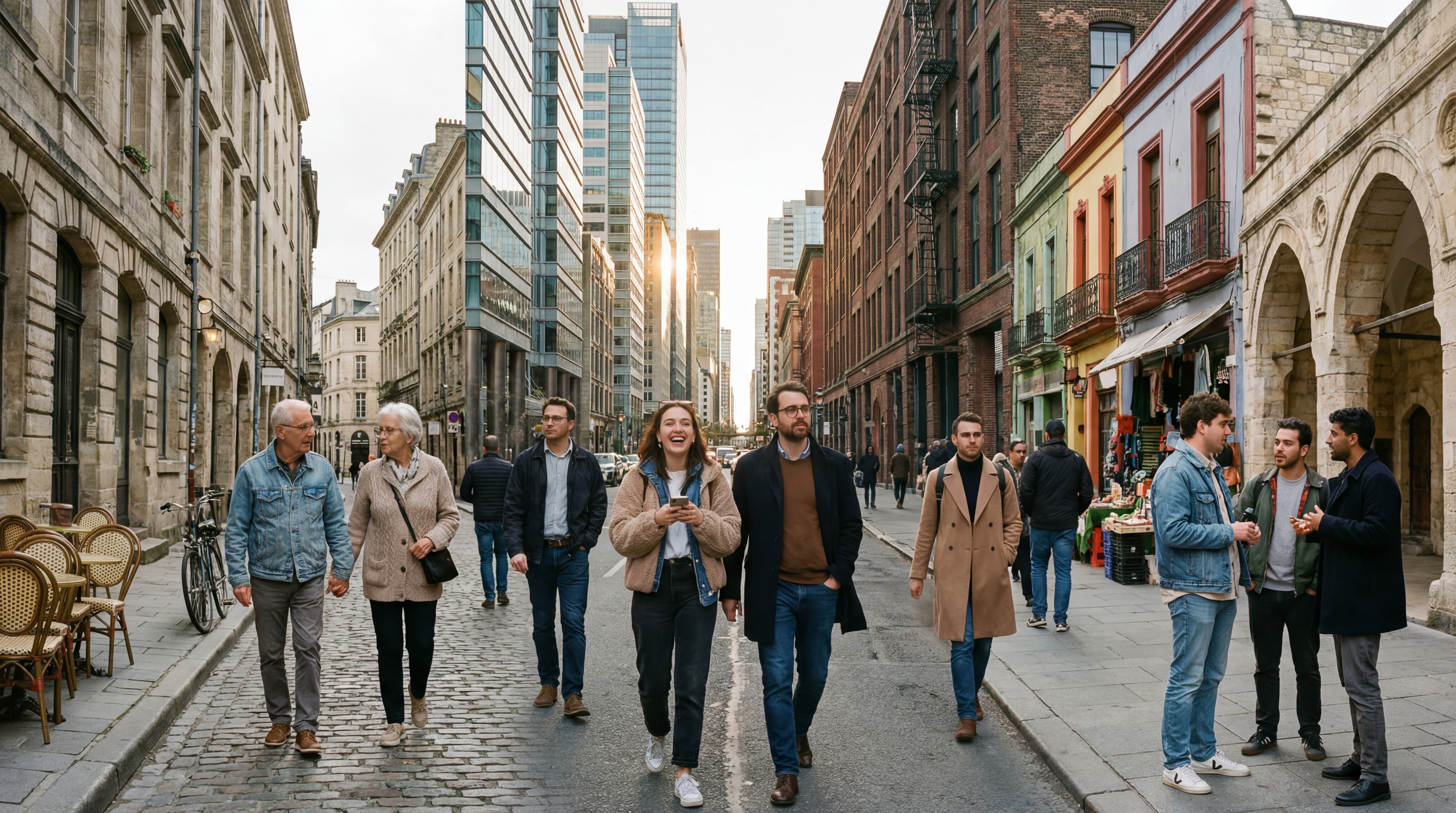 City walk street fashion look